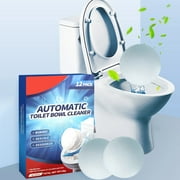 Toilet Bowl Cleaning Tablets 12 PCS - Long Lasting 3 Month Automatic Toilet Cleaner Tablets - Dissolving Effervescent Deodorizer and Limescale Remover - Hands Free Self Cleaning Toilet Tank Drop-In